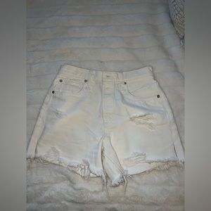 Free people white denim jean shorts